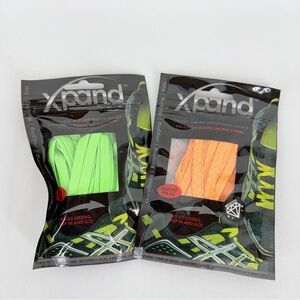 Xpand Elastic No Tie Lacing System NEON/ Gray and Neon Green NEW